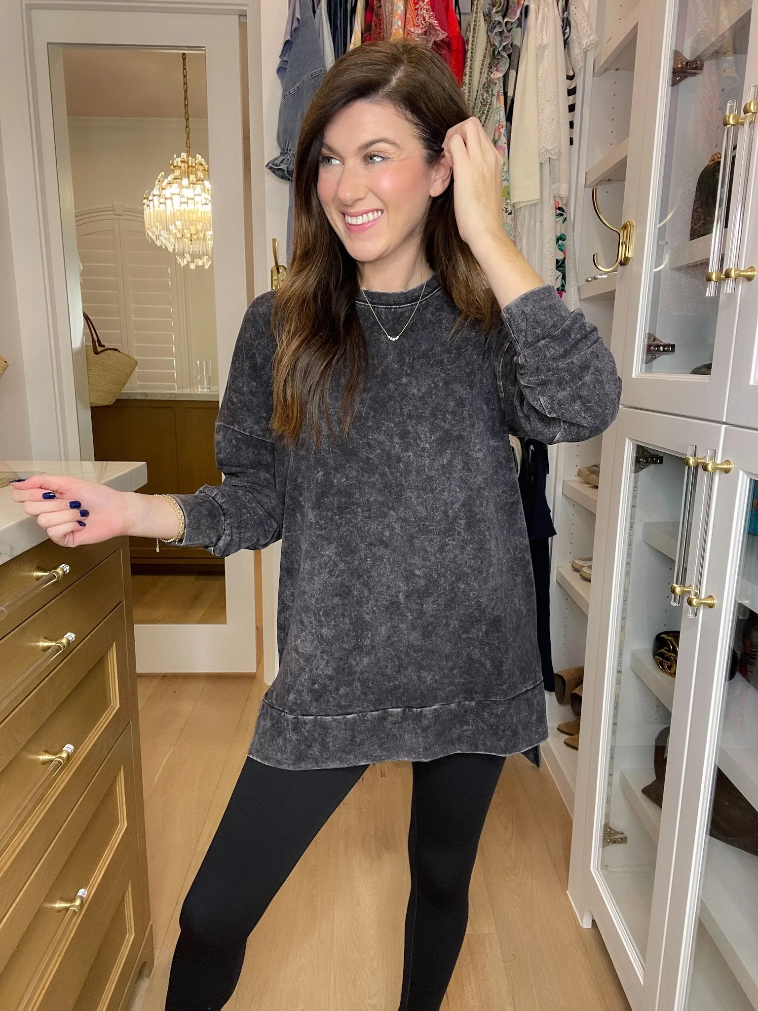 *BELLES & DOORBUSTER* Ford Mineral Washed Pullover in Black *FINAL SALE*
