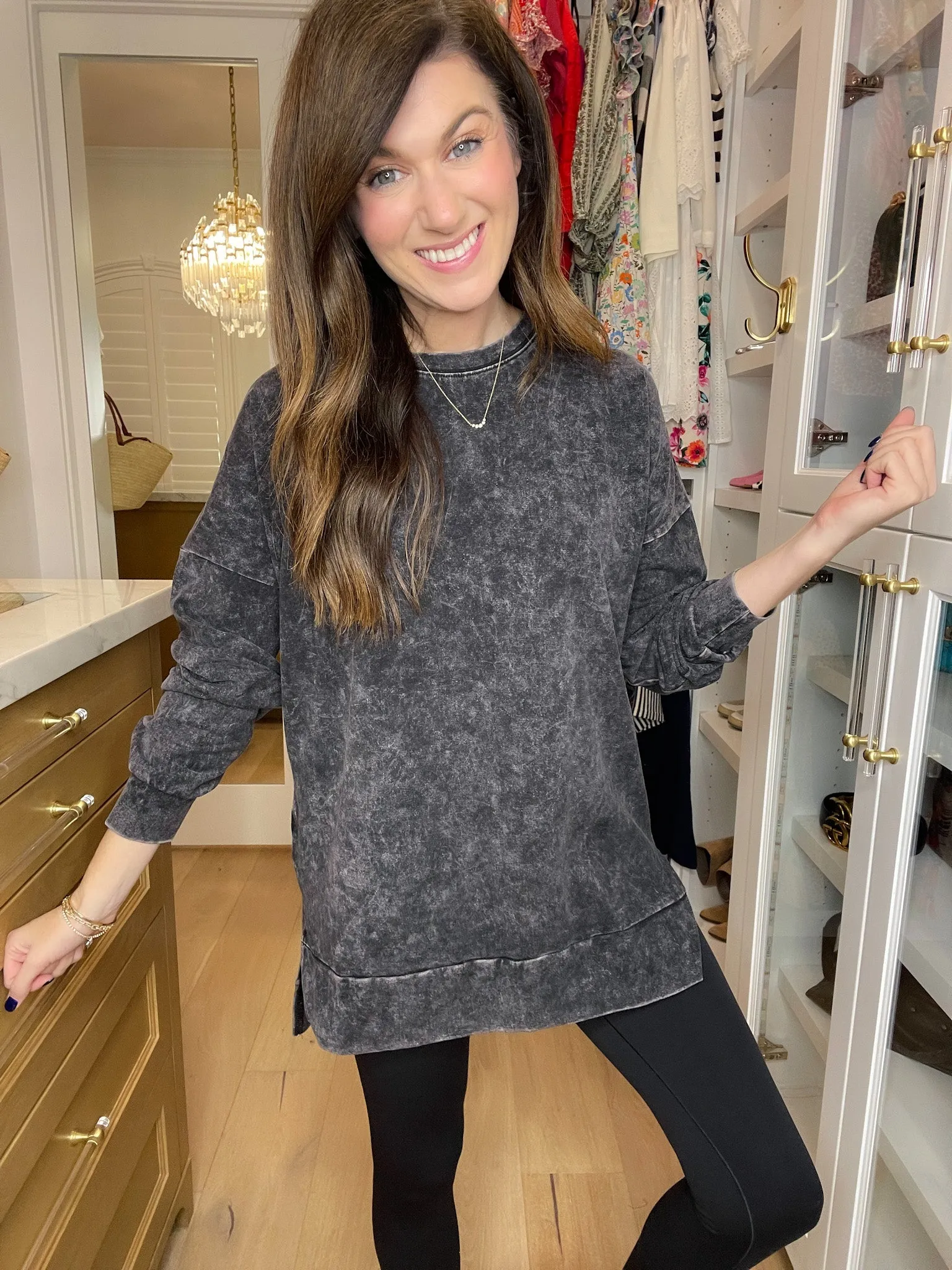*BELLES & DOORBUSTER* Ford Mineral Washed Pullover in Black *FINAL SALE*