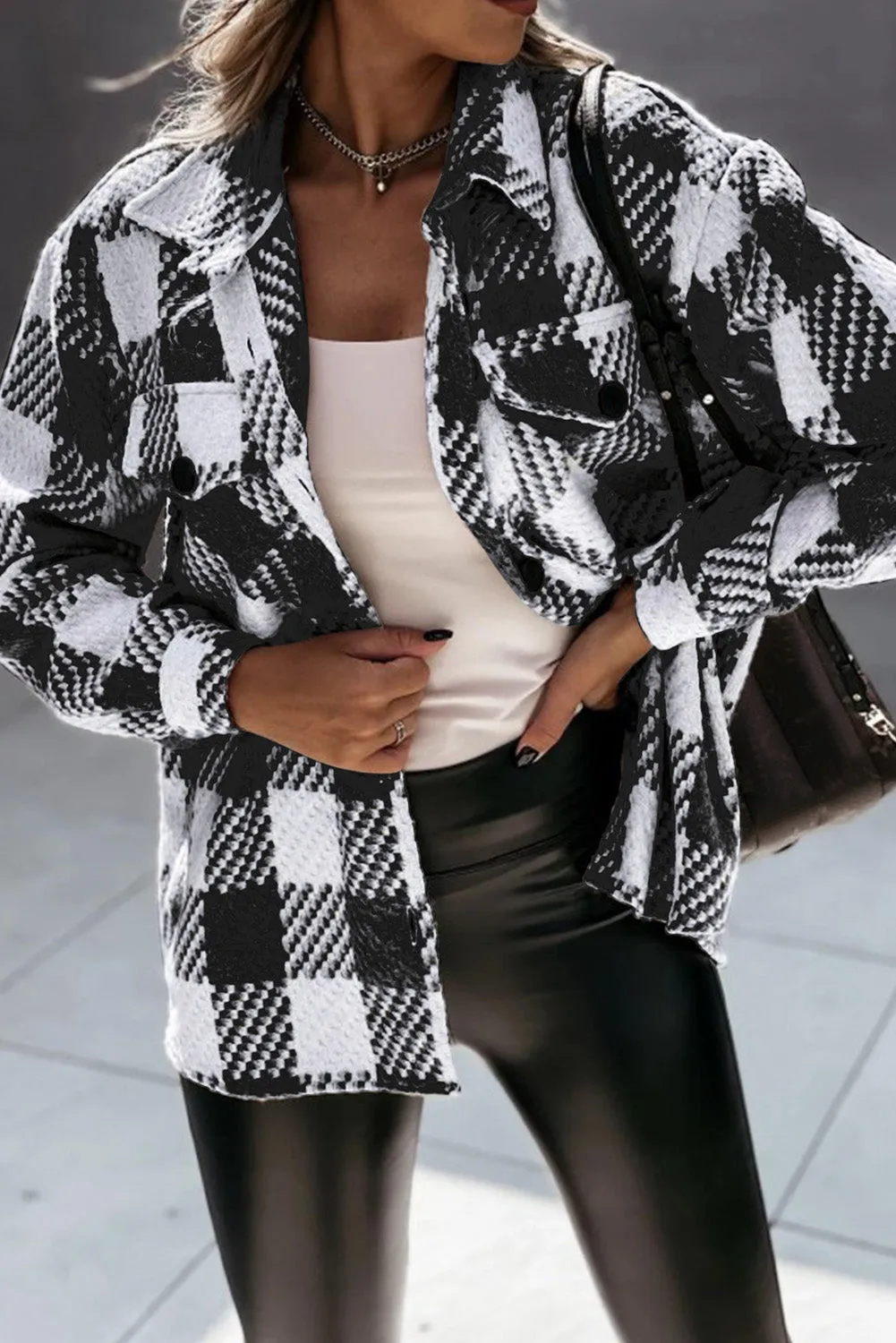 Black and White Plaid Jacket
