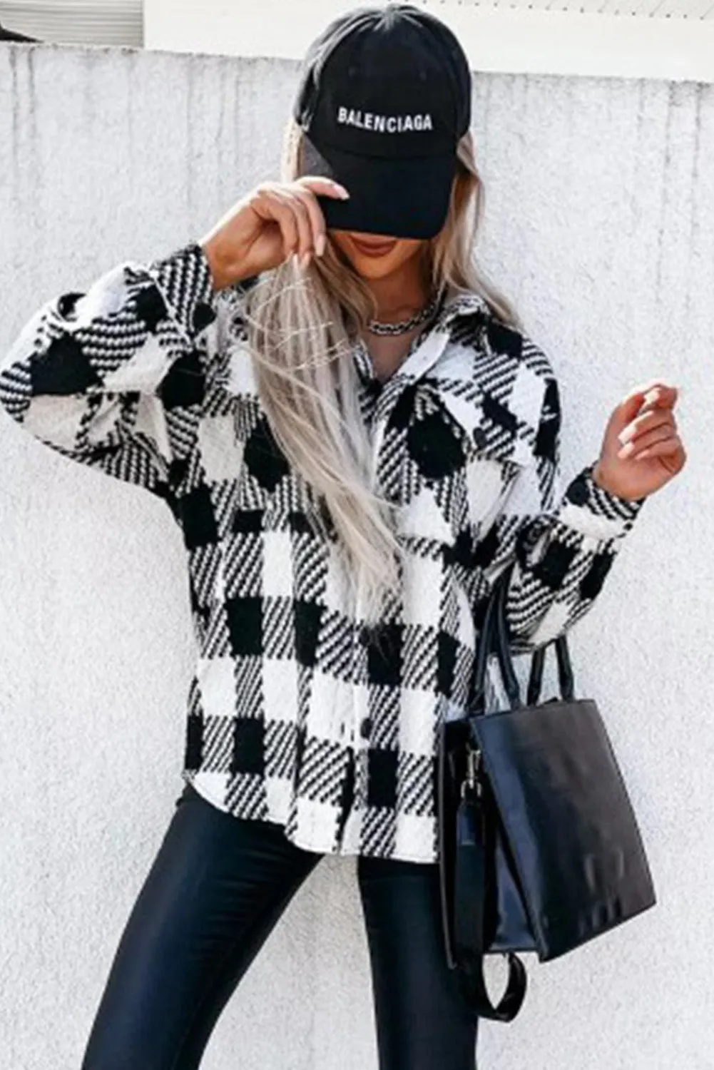Black and White Plaid Jacket