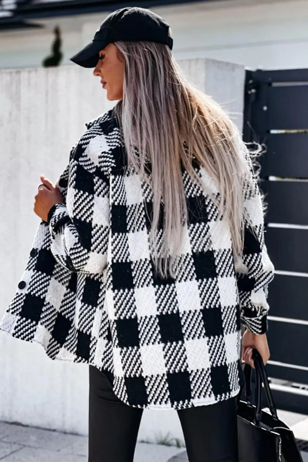 Black and White Plaid Jacket