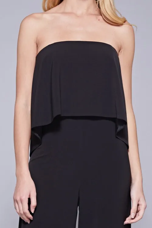 Black Strapless Jumpsuit with Three Band Back Straps