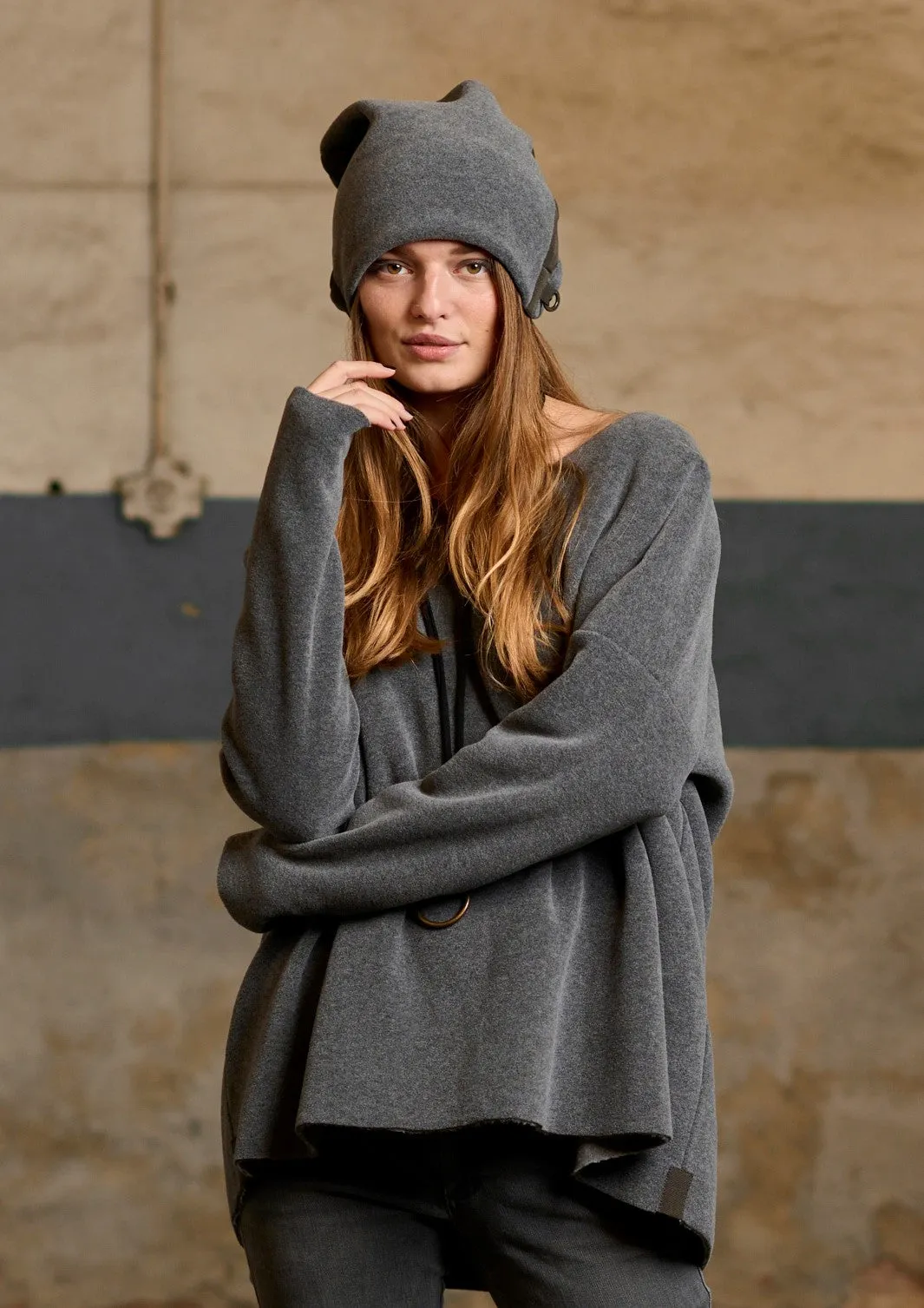 BLOUSE V-NECK - 1336 - GREY
