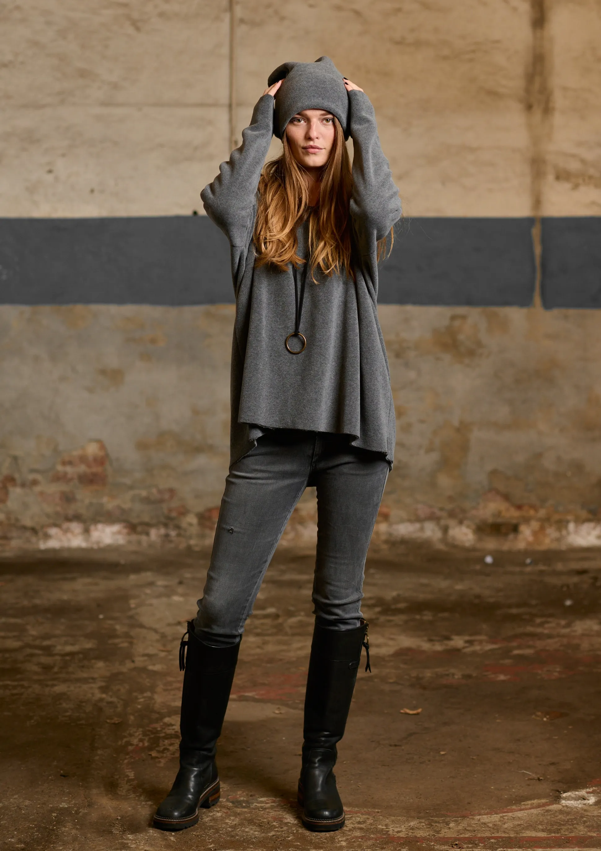 BLOUSE V-NECK - 1336 - GREY