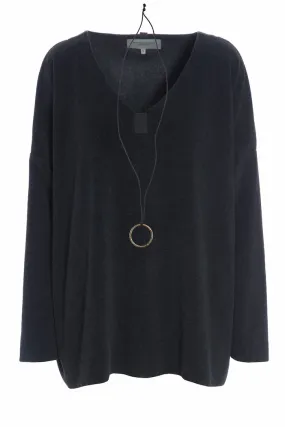 BLOUSE V-NECK - 1336 - SOFT BLACK