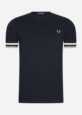 Bold tipped pique t-shirt - navy