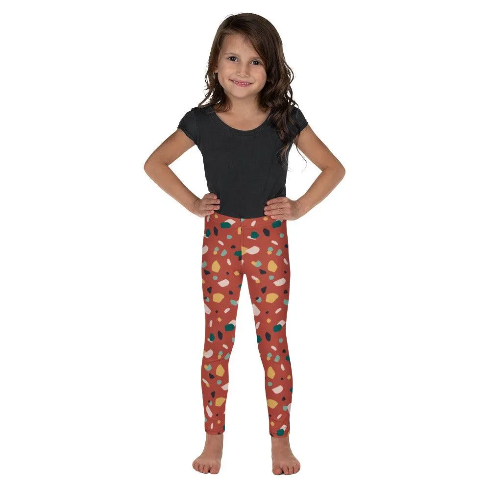 Brown Tropical Pattern Kid's Leggings