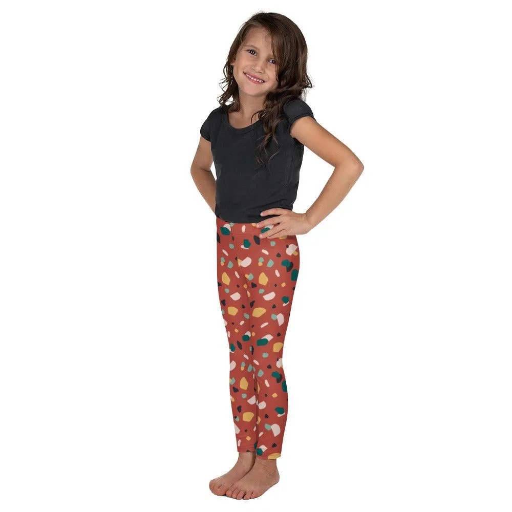 Brown Tropical Pattern Kid's Leggings