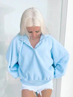 Brynn Pullover Top | Seaside Blue
