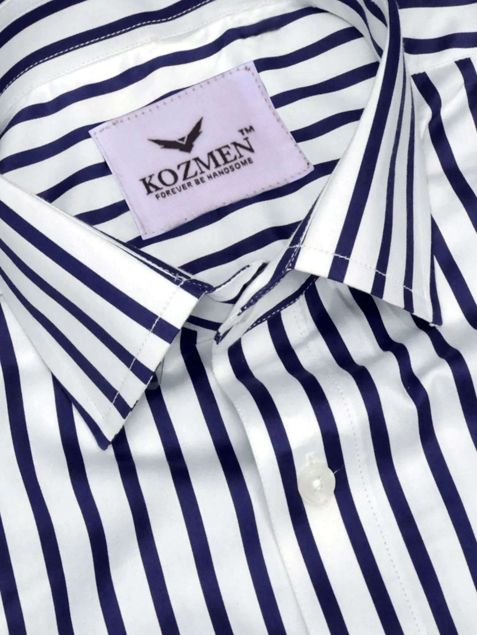 Burst Blue with white soft cotton Premiuim stripe shirt