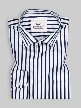 Burst Blue with white soft cotton Premiuim stripe shirt