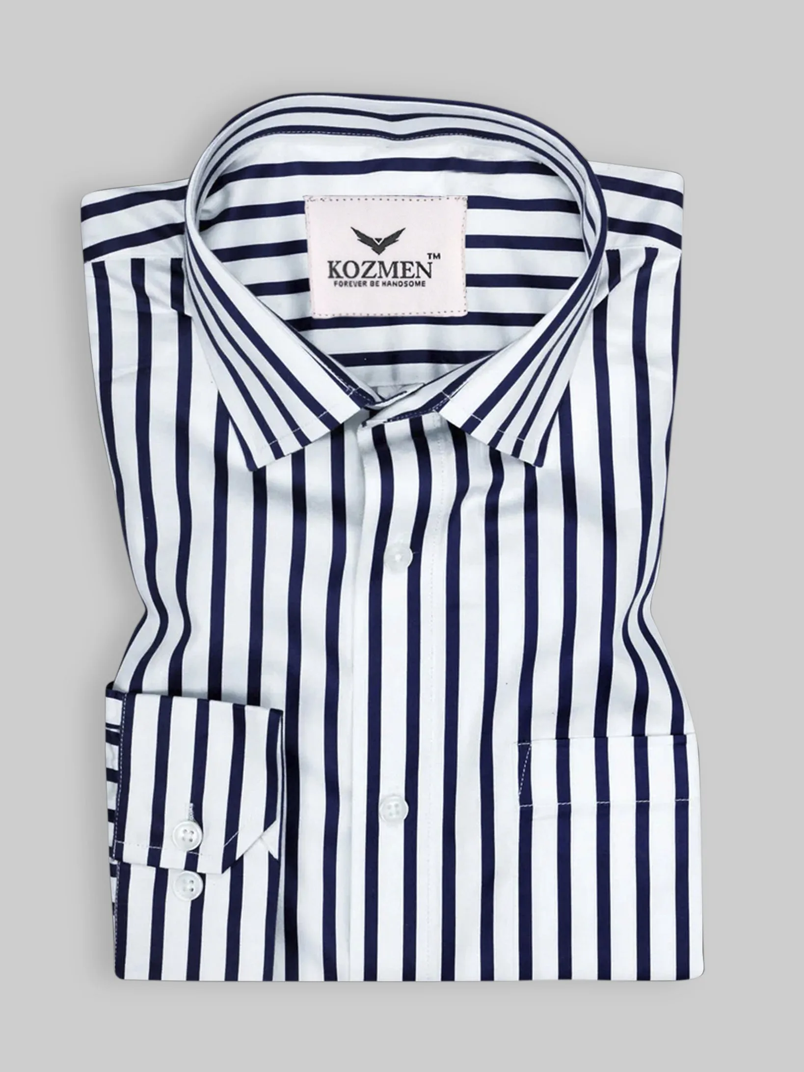 Burst Blue with white soft cotton Premiuim stripe shirt
