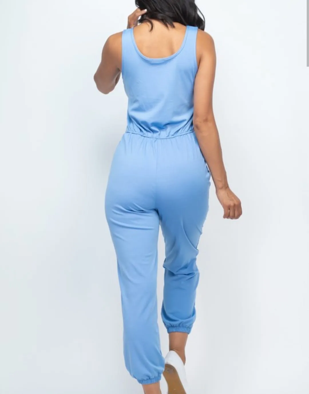 Casual Comfort Elastic Waist Jumpsuits