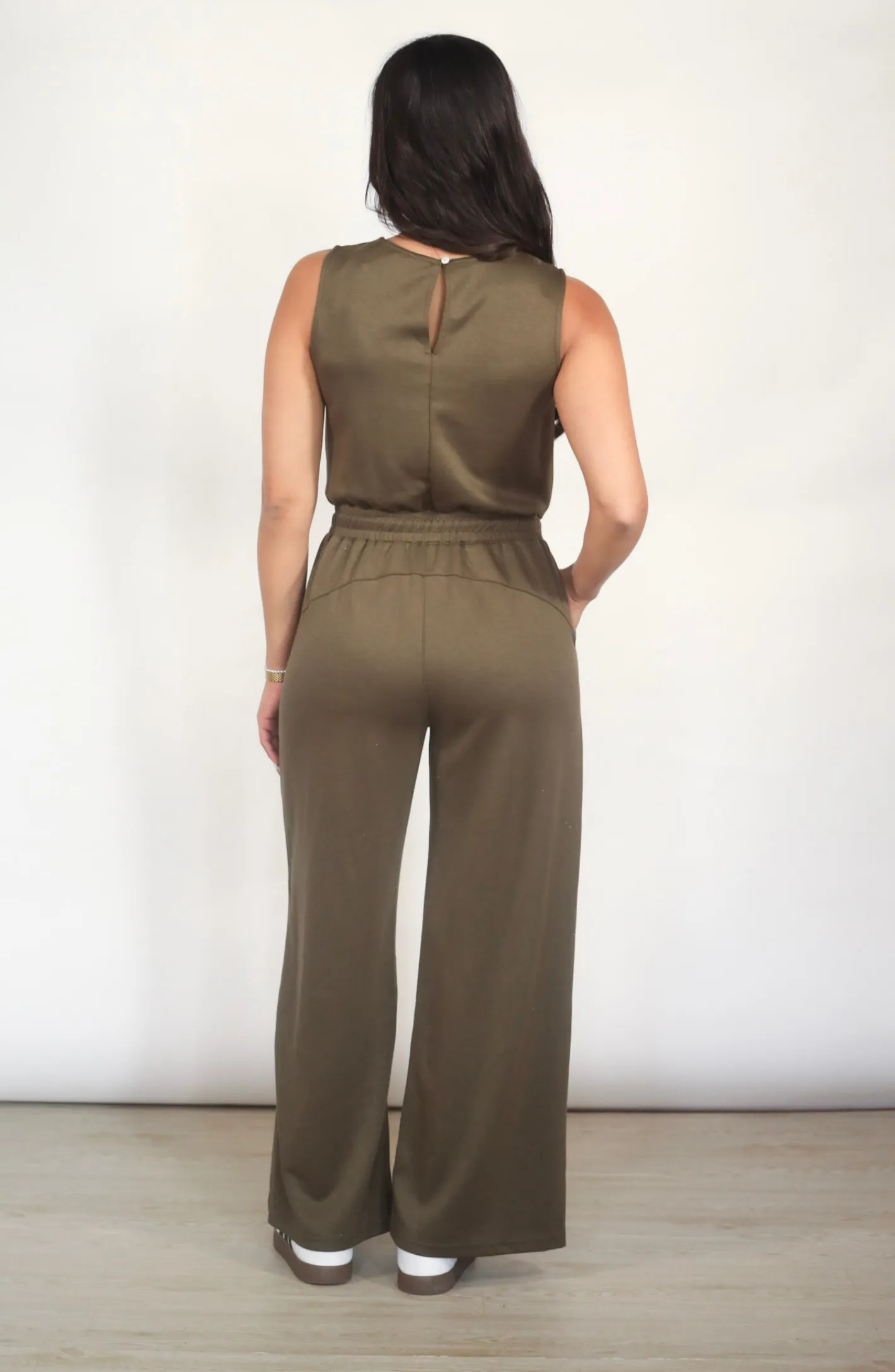 Catch You Later Olive Green Jumpsuit