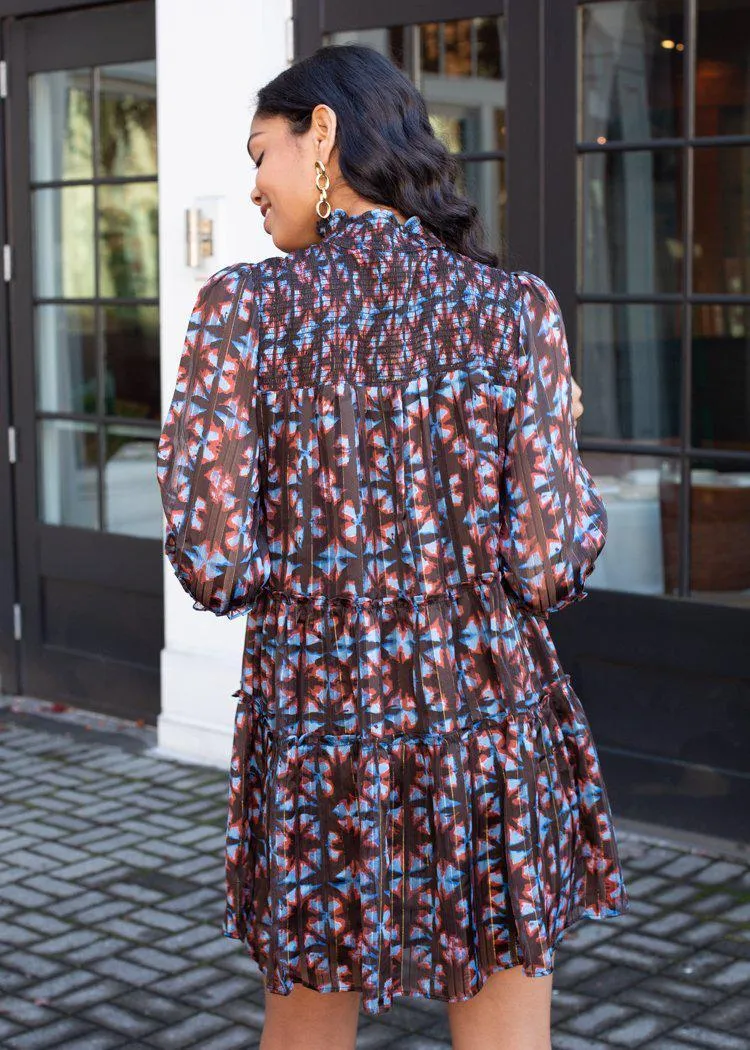 Celia Tiered Dress - Brown