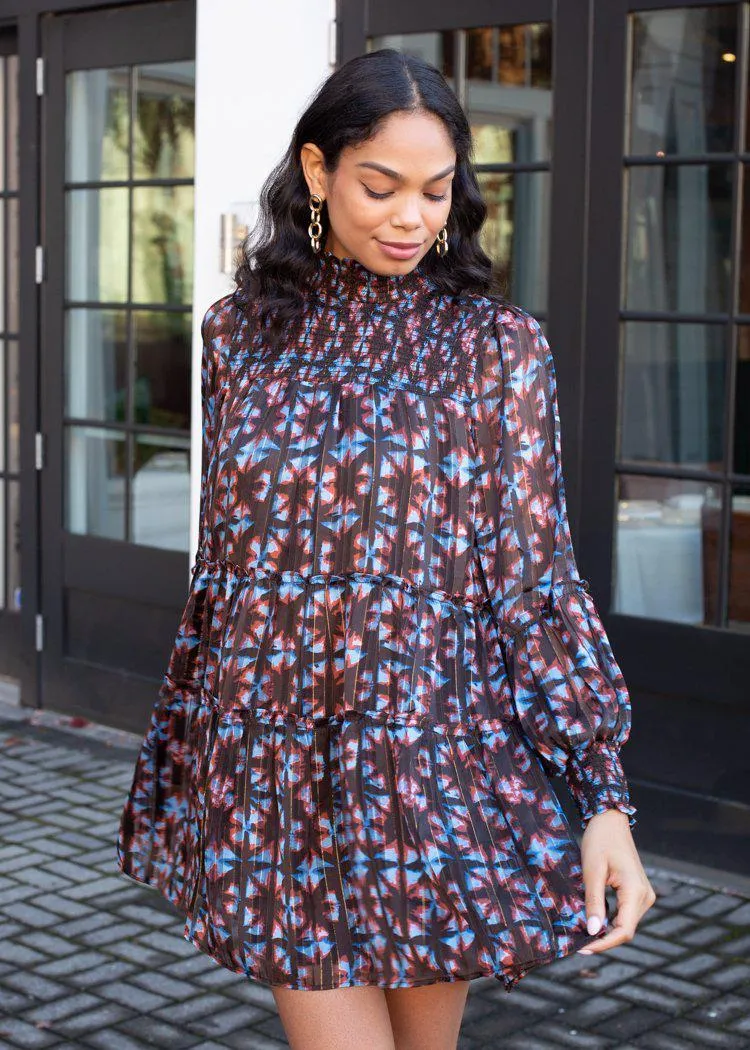 Celia Tiered Dress - Brown