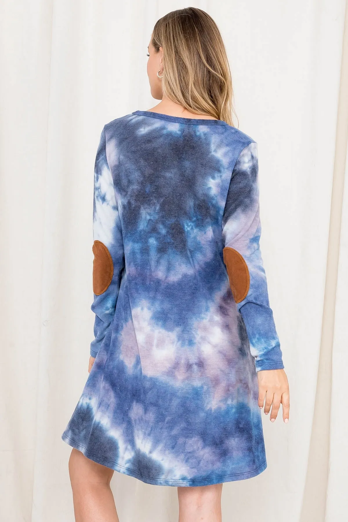 CHARCOAL BLUE TIE DYE DRESS