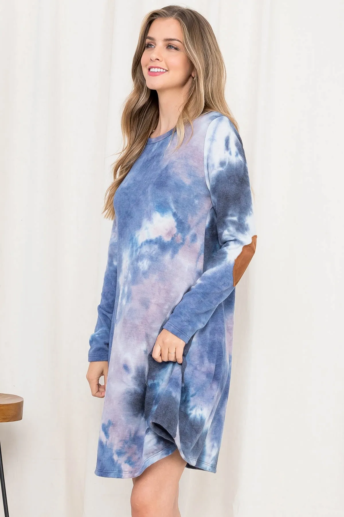CHARCOAL BLUE TIE DYE DRESS
