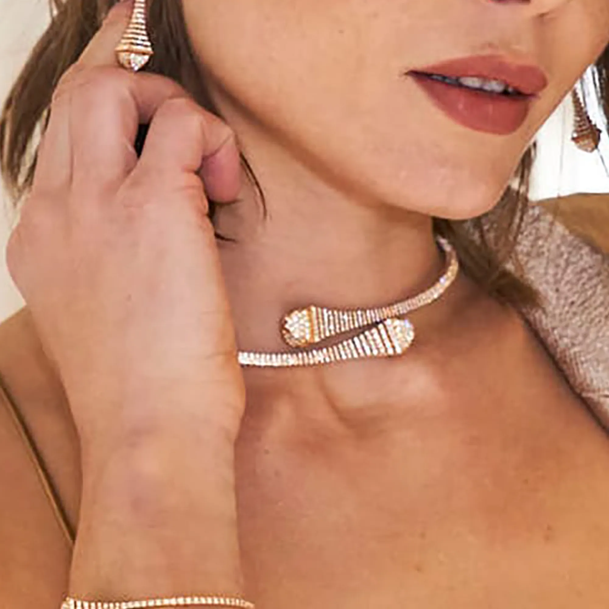 Cleo Rev Full Diamond Slip-On Necklace