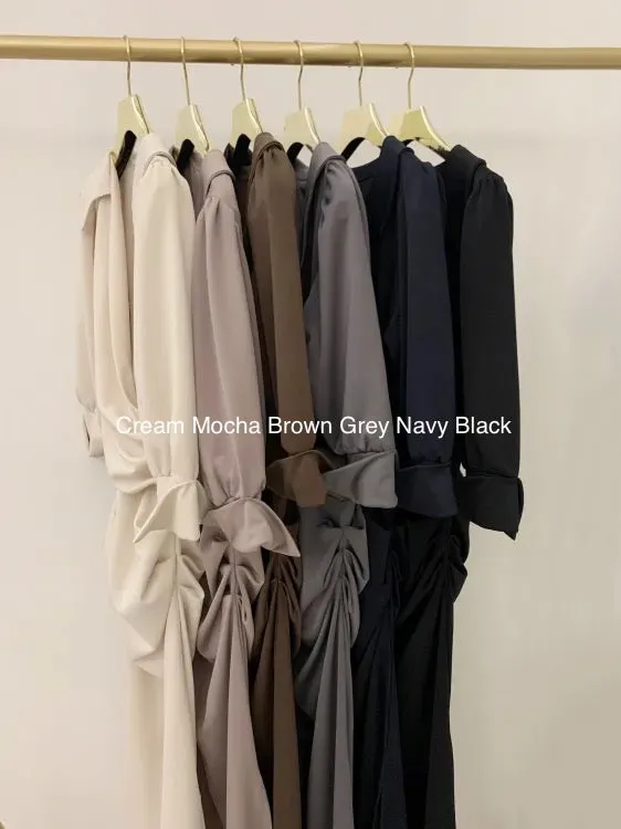 Collar Wrap Long Dress