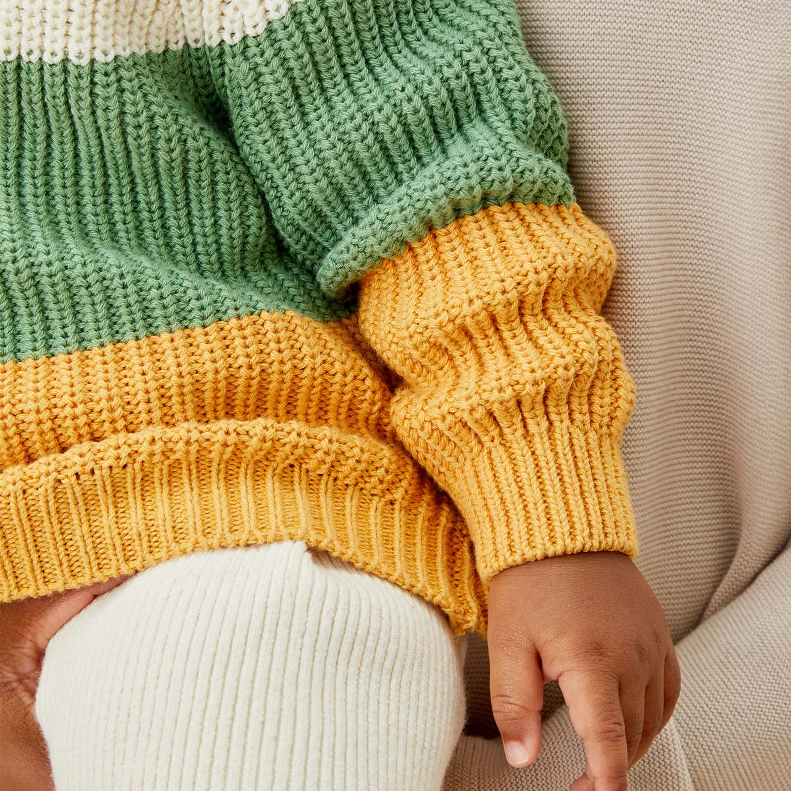 Colorblock Stripe Knitted Sweater & Leggings