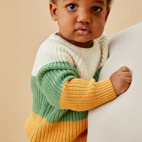 Colorblock Stripe Knitted Sweater & Leggings