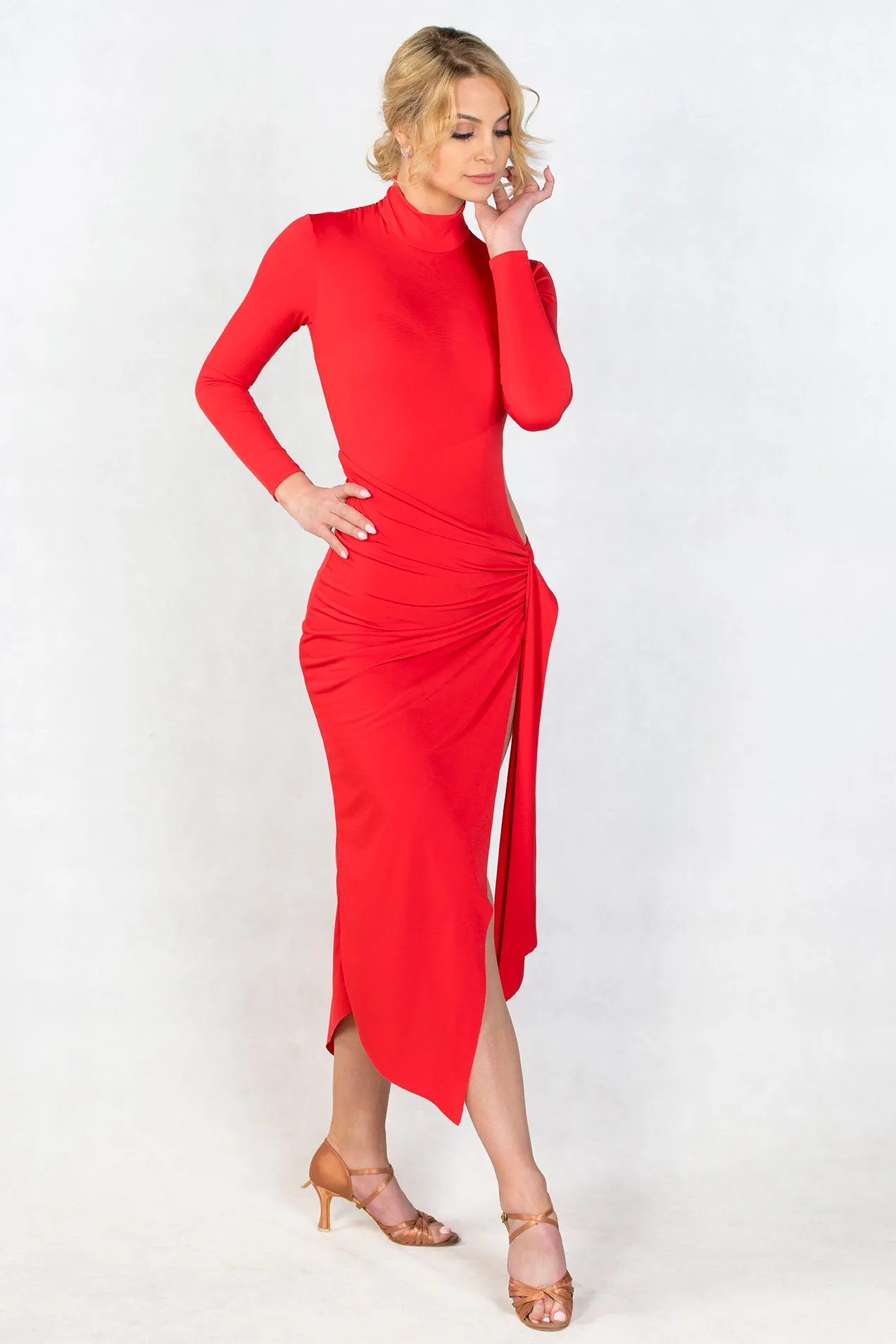 Dancebox Zeta Latin & Tango Dress in Red