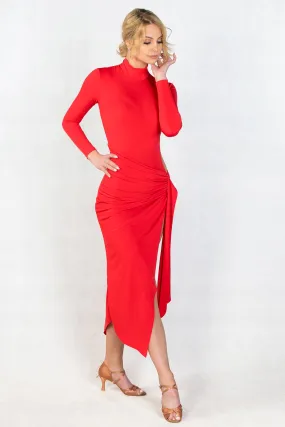 Dancebox Zeta Latin & Tango Dress in Red