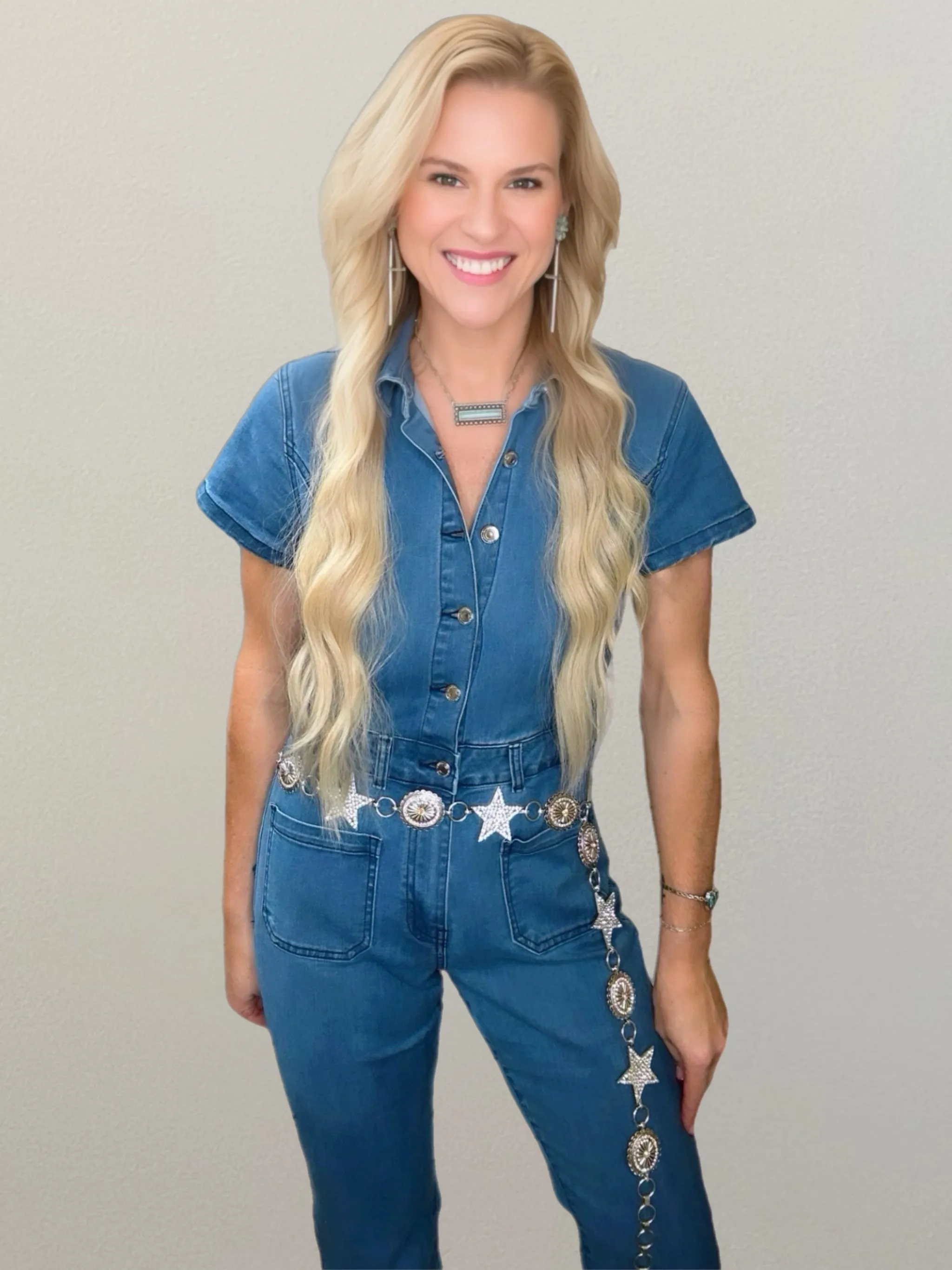 Denim Flared Jumpsuit