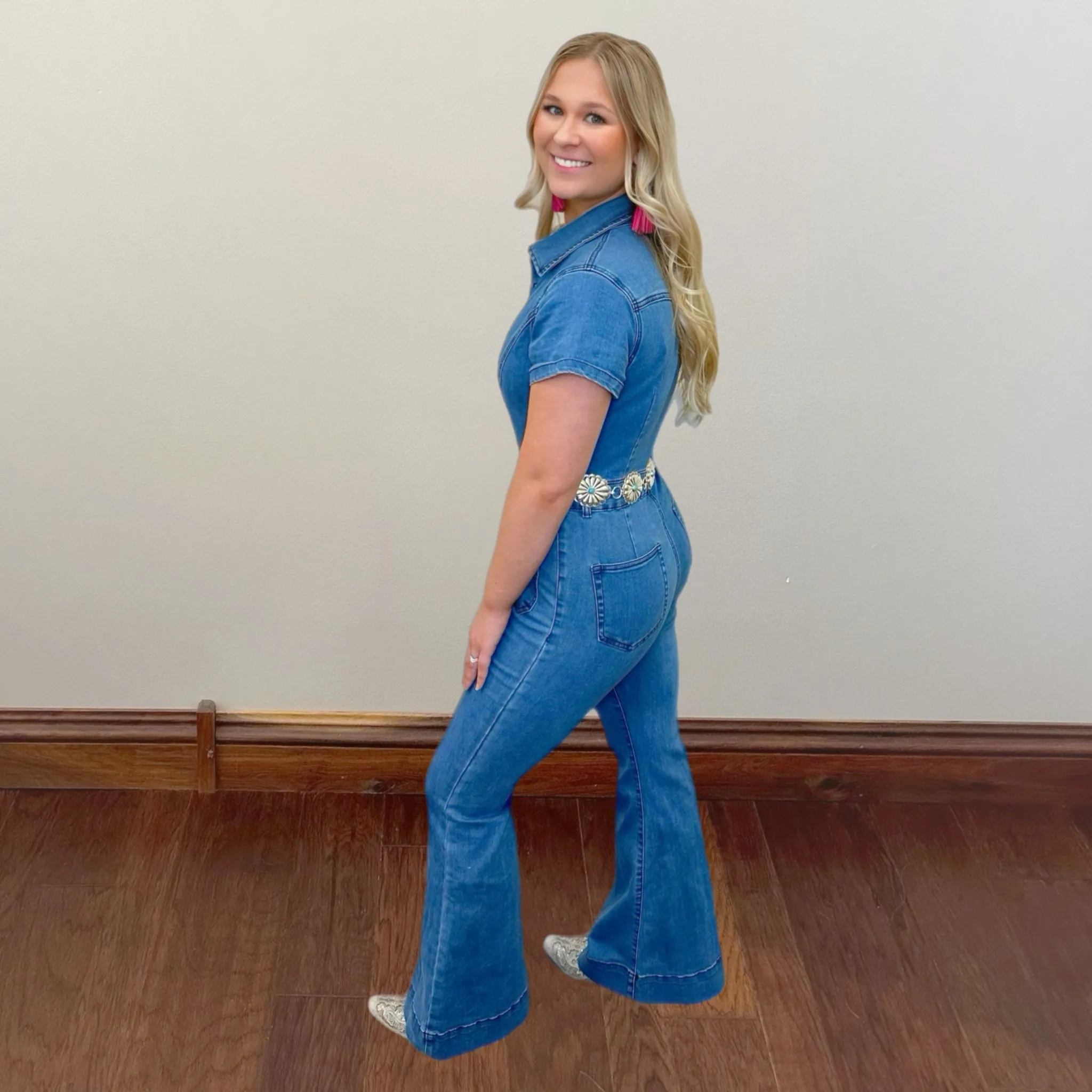 Denim Flared Jumpsuit