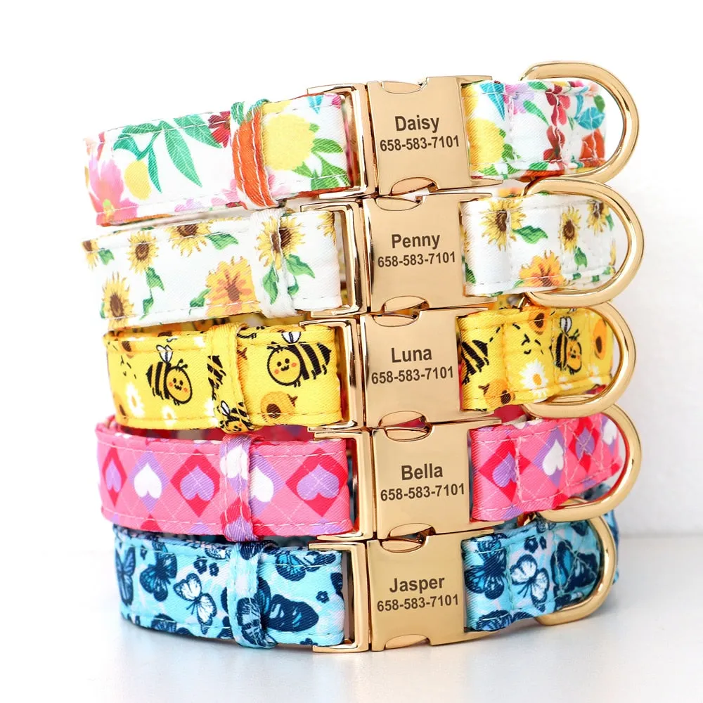 Dog Collar Patterned - Engrave Pet's ID