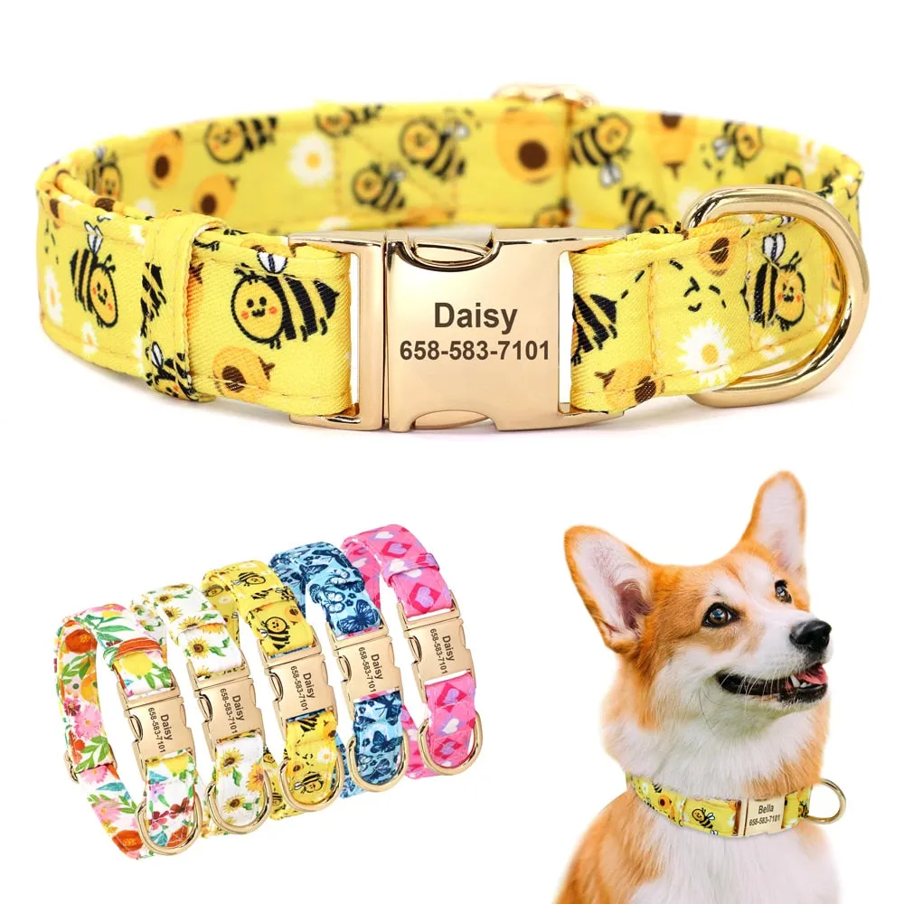 Dog Collar Patterned - Engrave Pet's ID