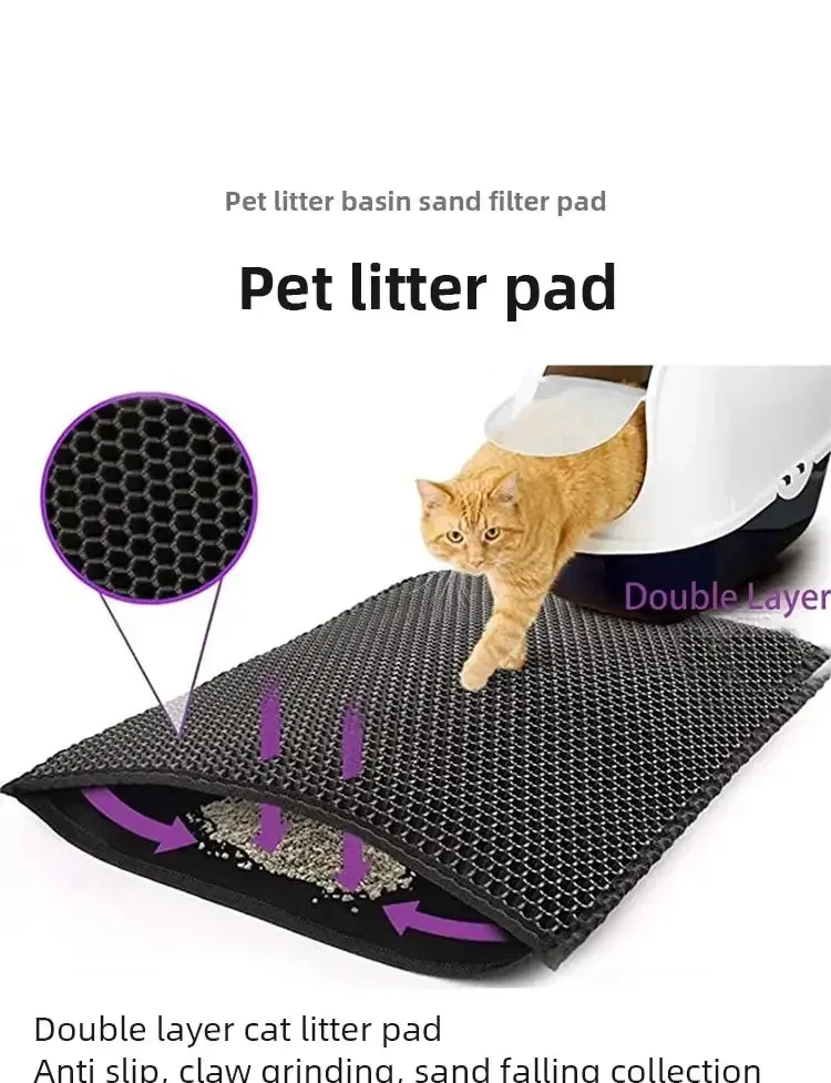 Dual-Layer Non-Slip Cat Litter Mat