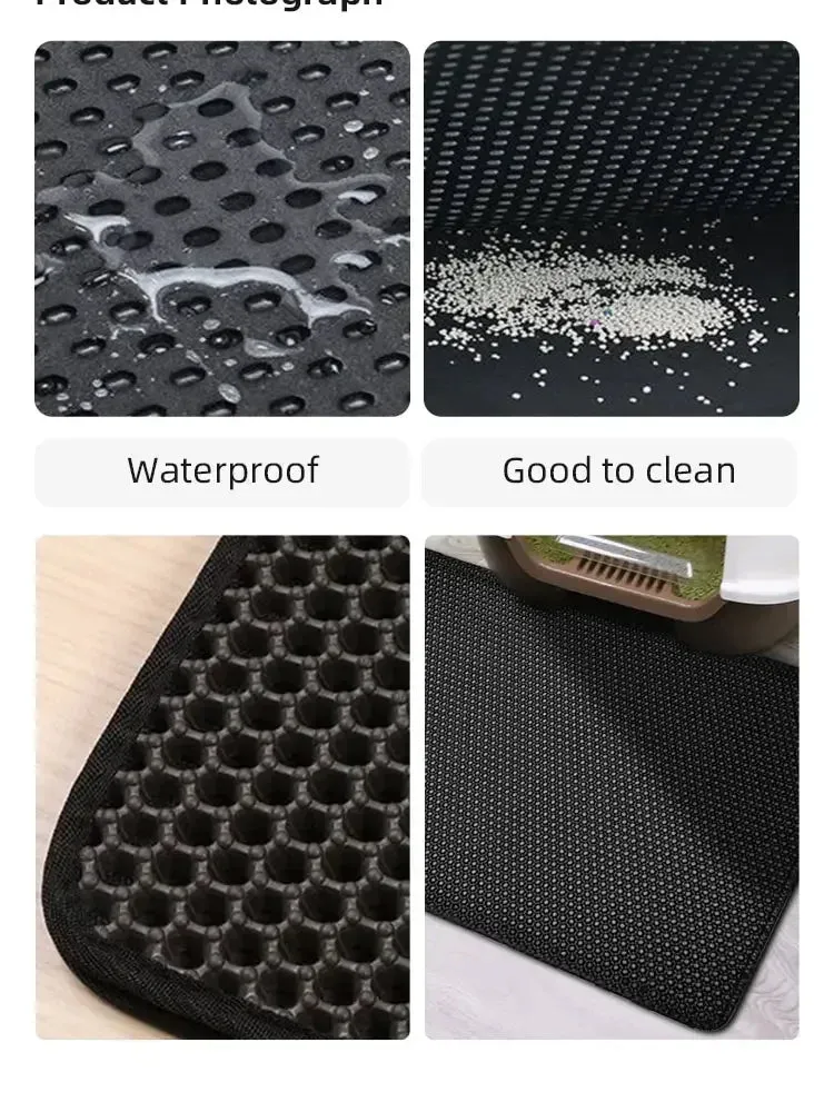 Dual-Layer Non-Slip Cat Litter Mat