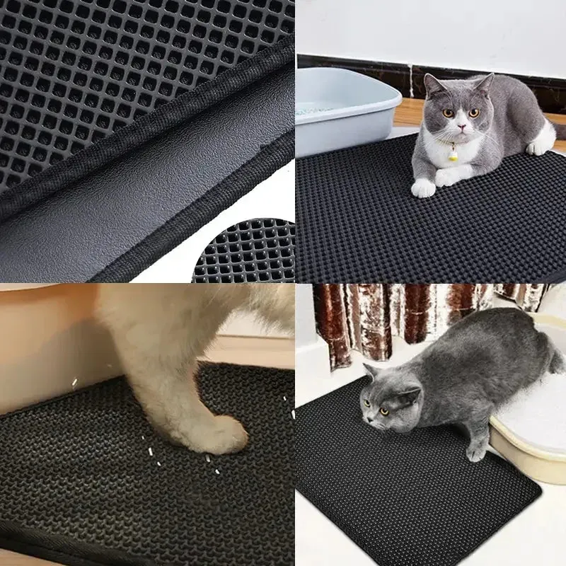 Dual-Layer Non-Slip Cat Litter Mat