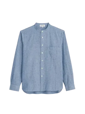Easy Band Collar Shirt- Chambray