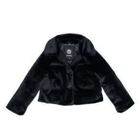 ELLABEE BLACK FUR COLLAR COAT [FINAL SALE]