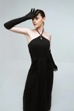 EMBELLISHED HALTER NECK DRESS