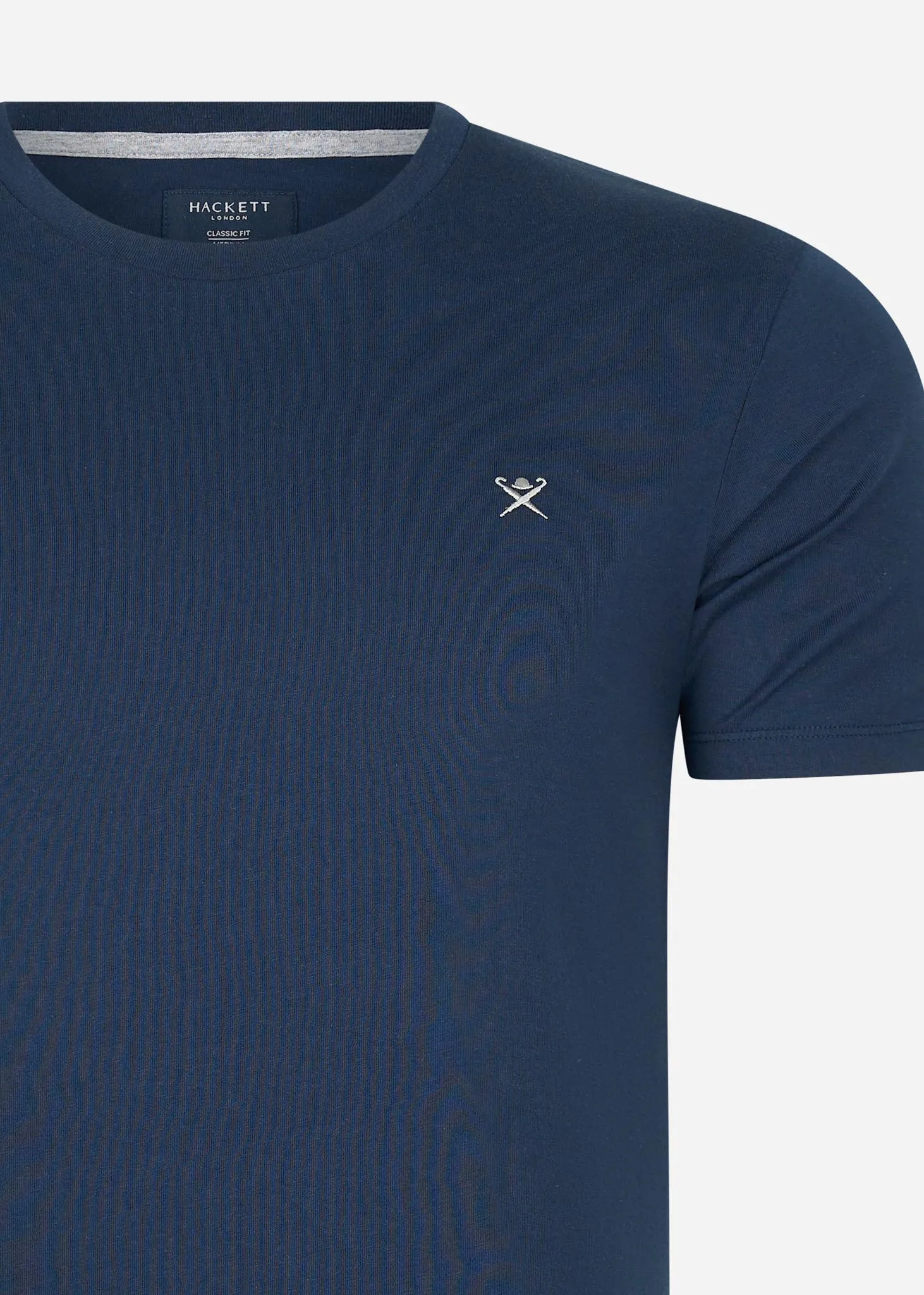 Embroidered logo t-shirt - navy grey