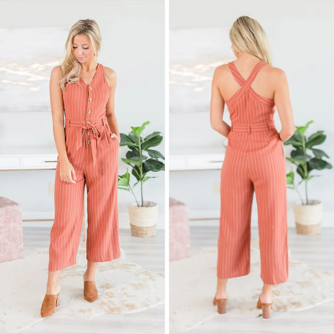 Feeling So Right Jumpsuit, Rust