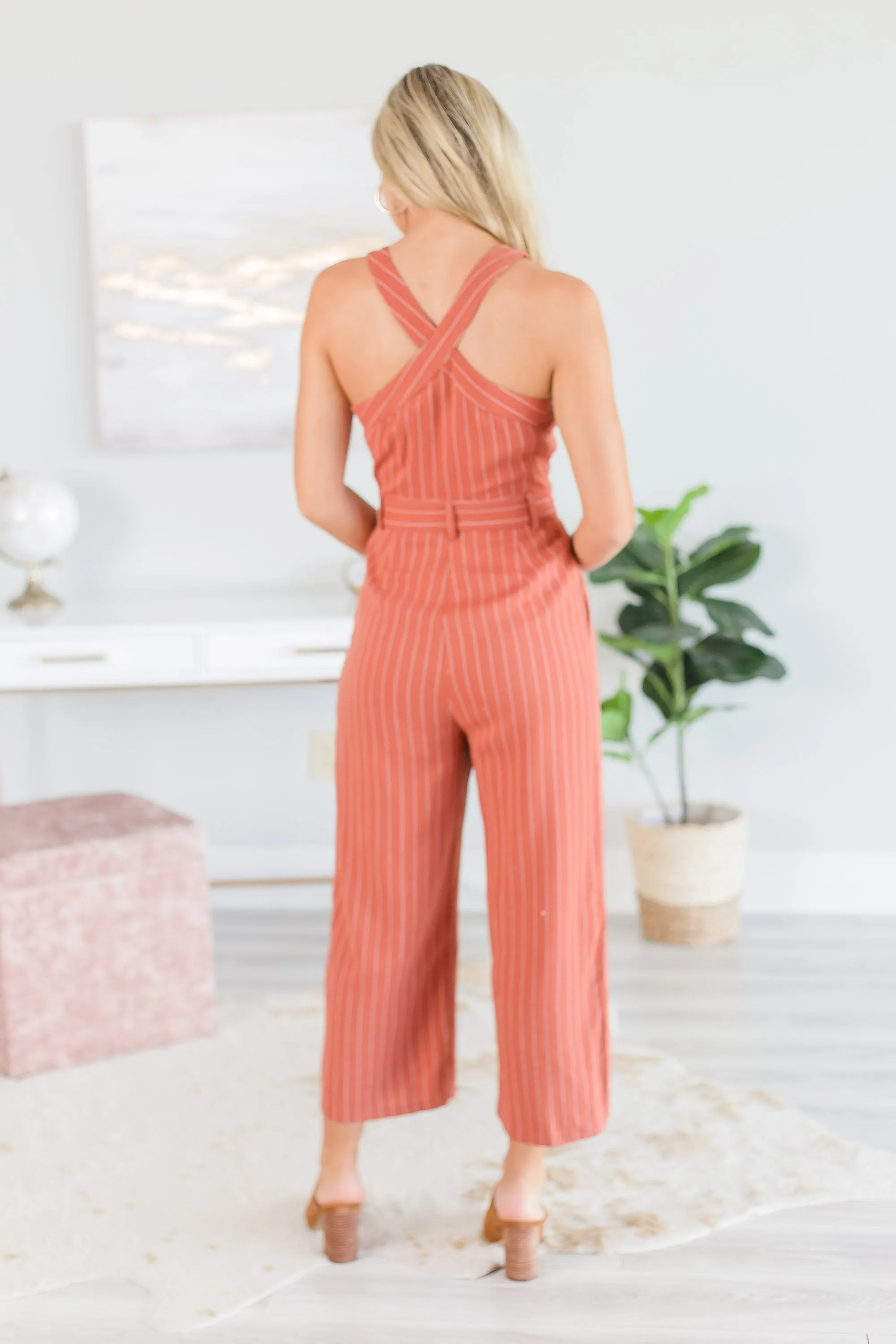 Feeling So Right Jumpsuit, Rust