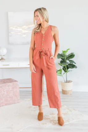 Feeling So Right Jumpsuit, Rust