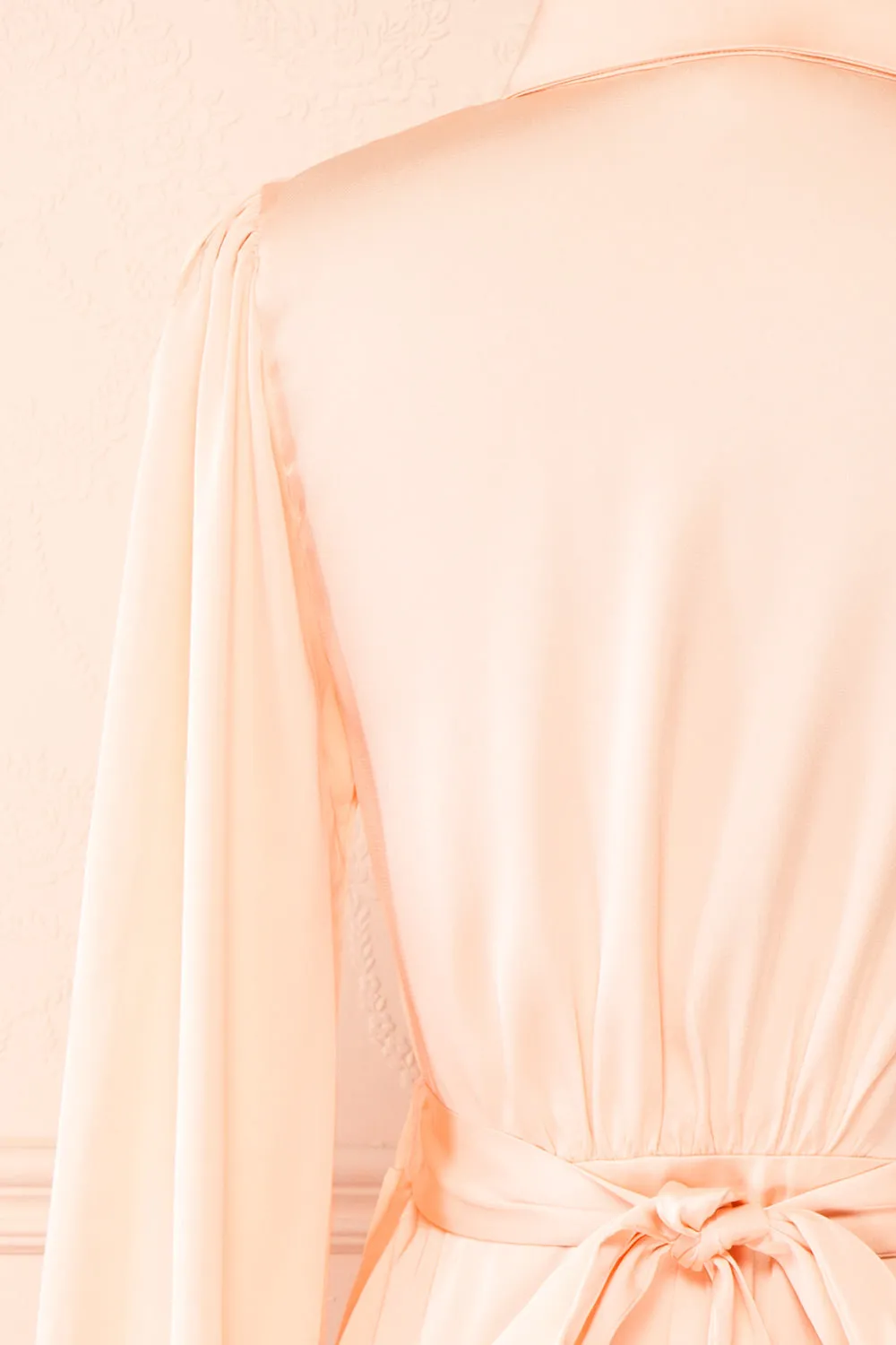Felestine Pink | Short Satin Wrap Dress