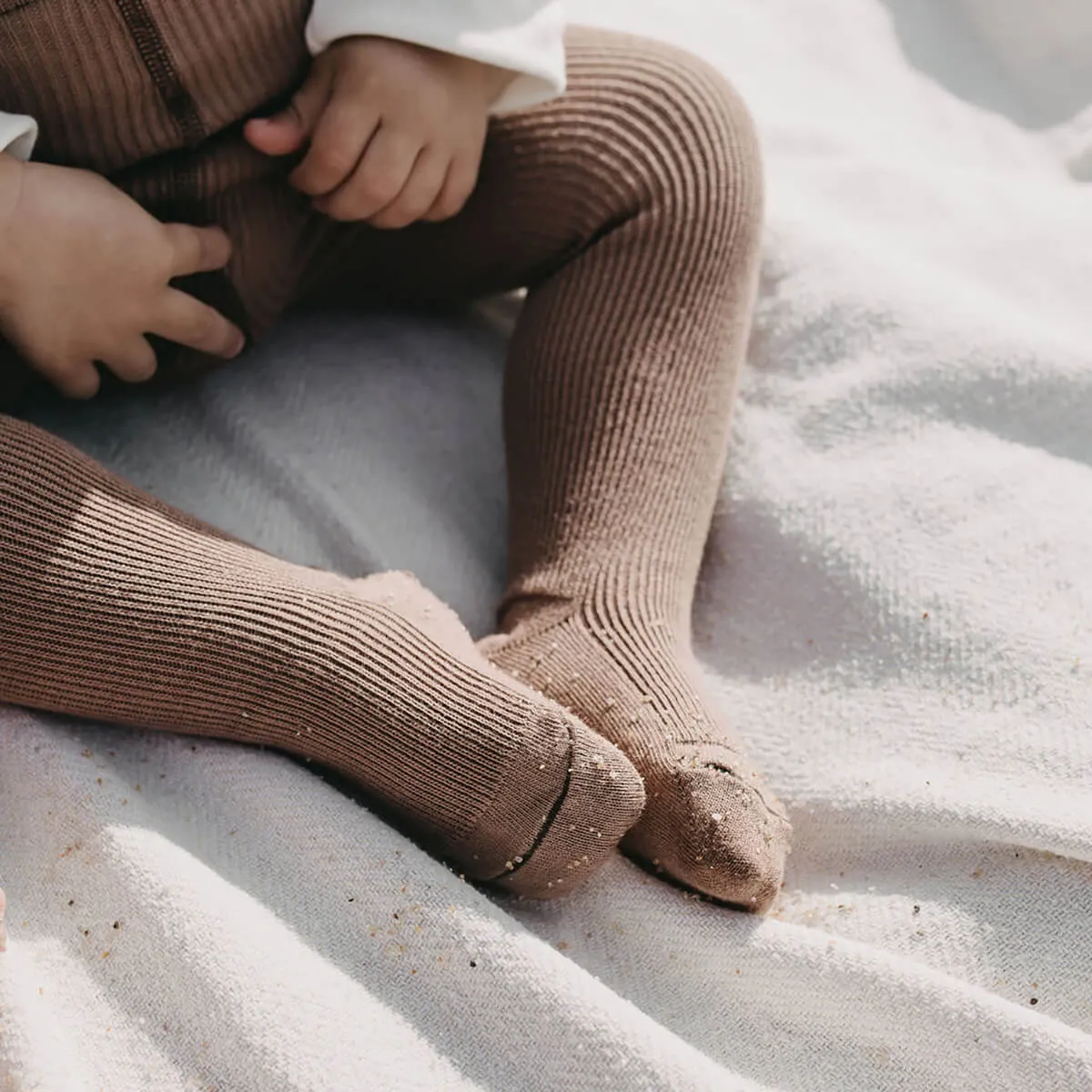 Footed Tights With Braces in Granola by Silly Silas