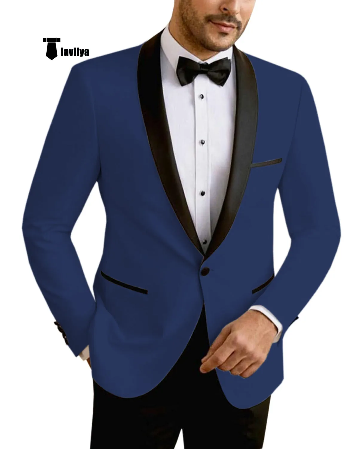 Formal Men's Slim Fit Shawl Lapel Flat Blazer