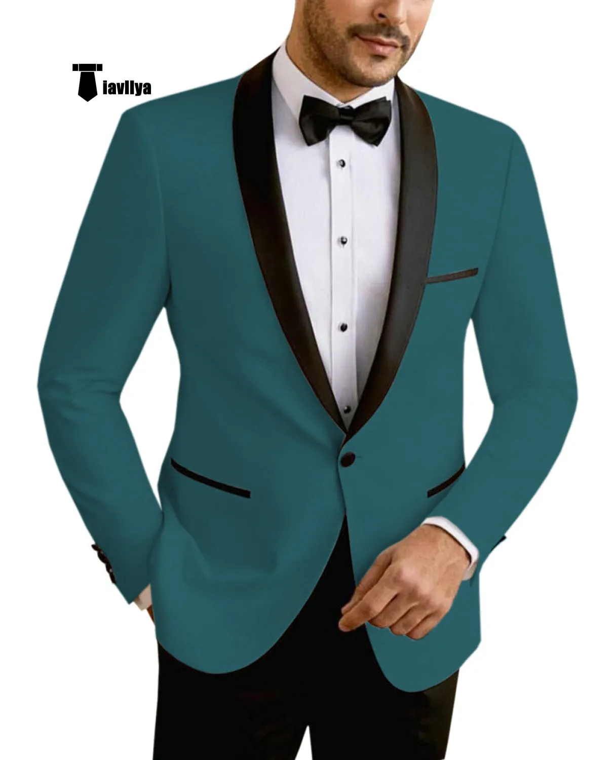 Formal Men's Slim Fit Shawl Lapel Flat Blazer