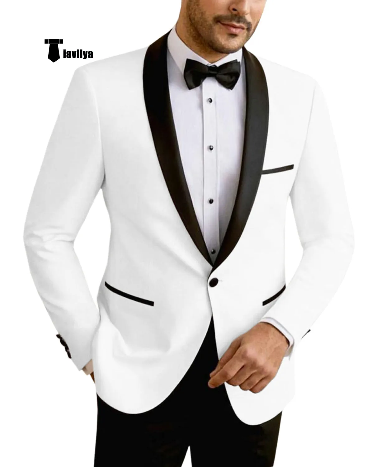 Formal Men's Slim Fit Shawl Lapel Flat Blazer