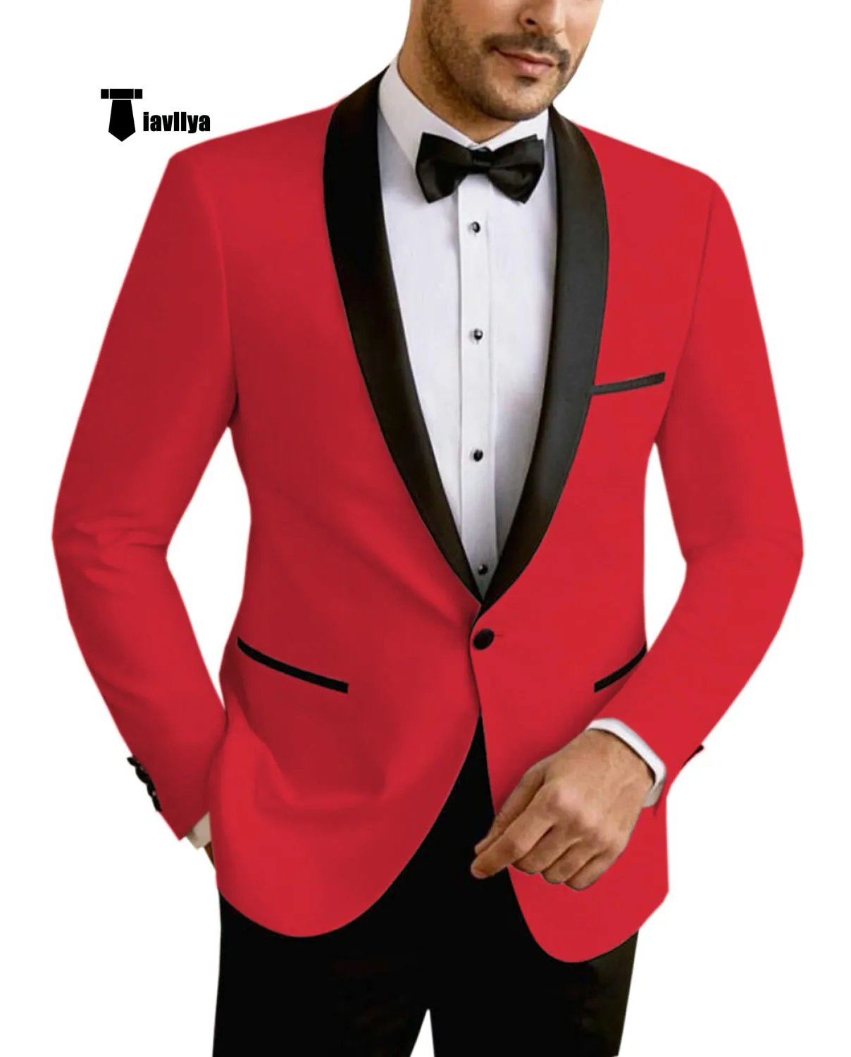 Formal Men's Slim Fit Shawl Lapel Flat Blazer