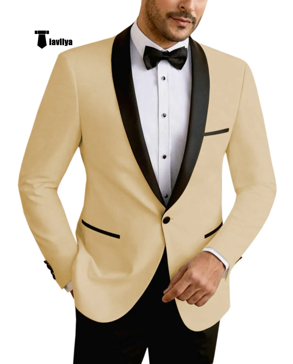 Formal Men's Slim Fit Shawl Lapel Flat Blazer