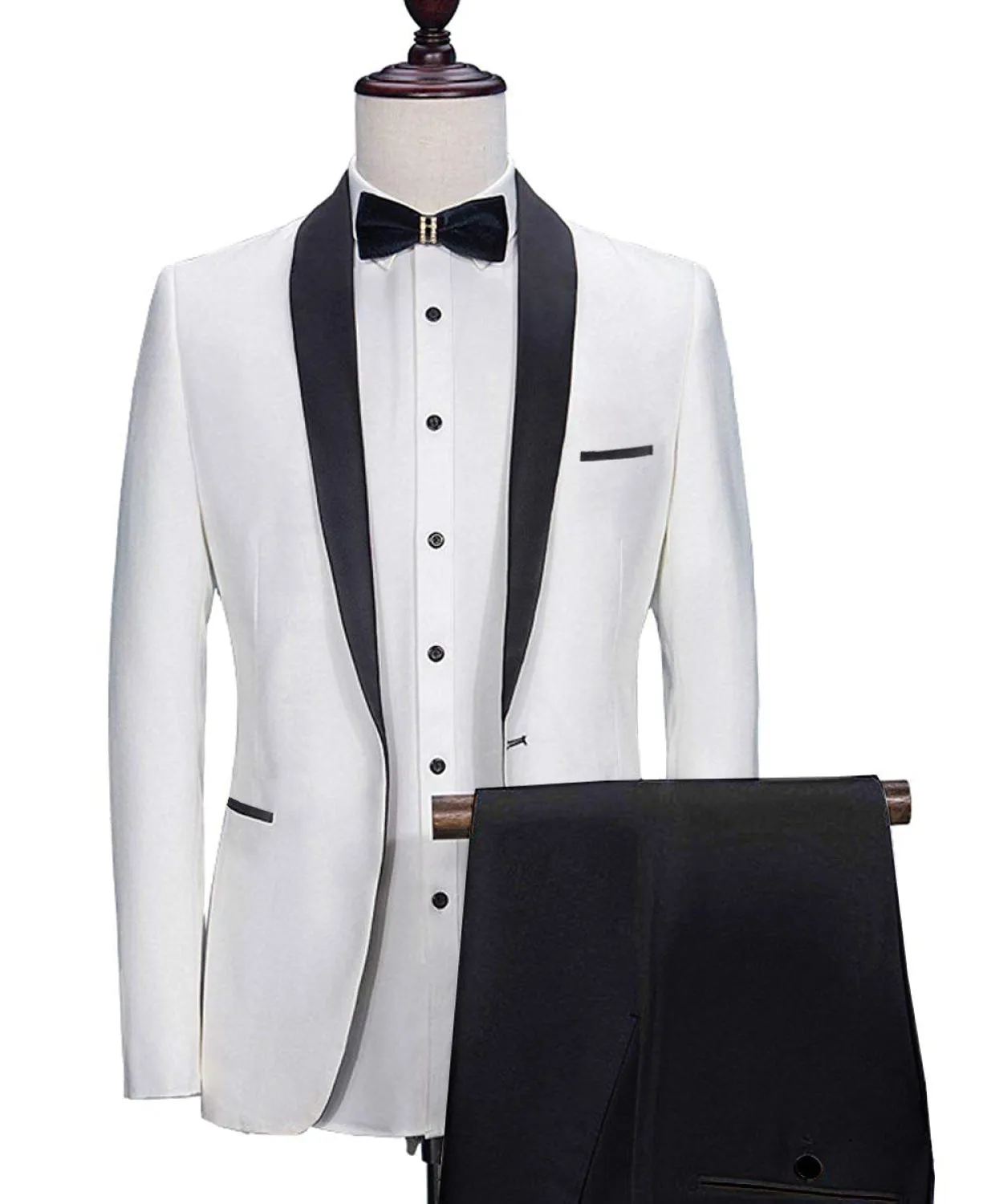 Formal Men's Slim Fit Shawl Lapel Flat Blazer